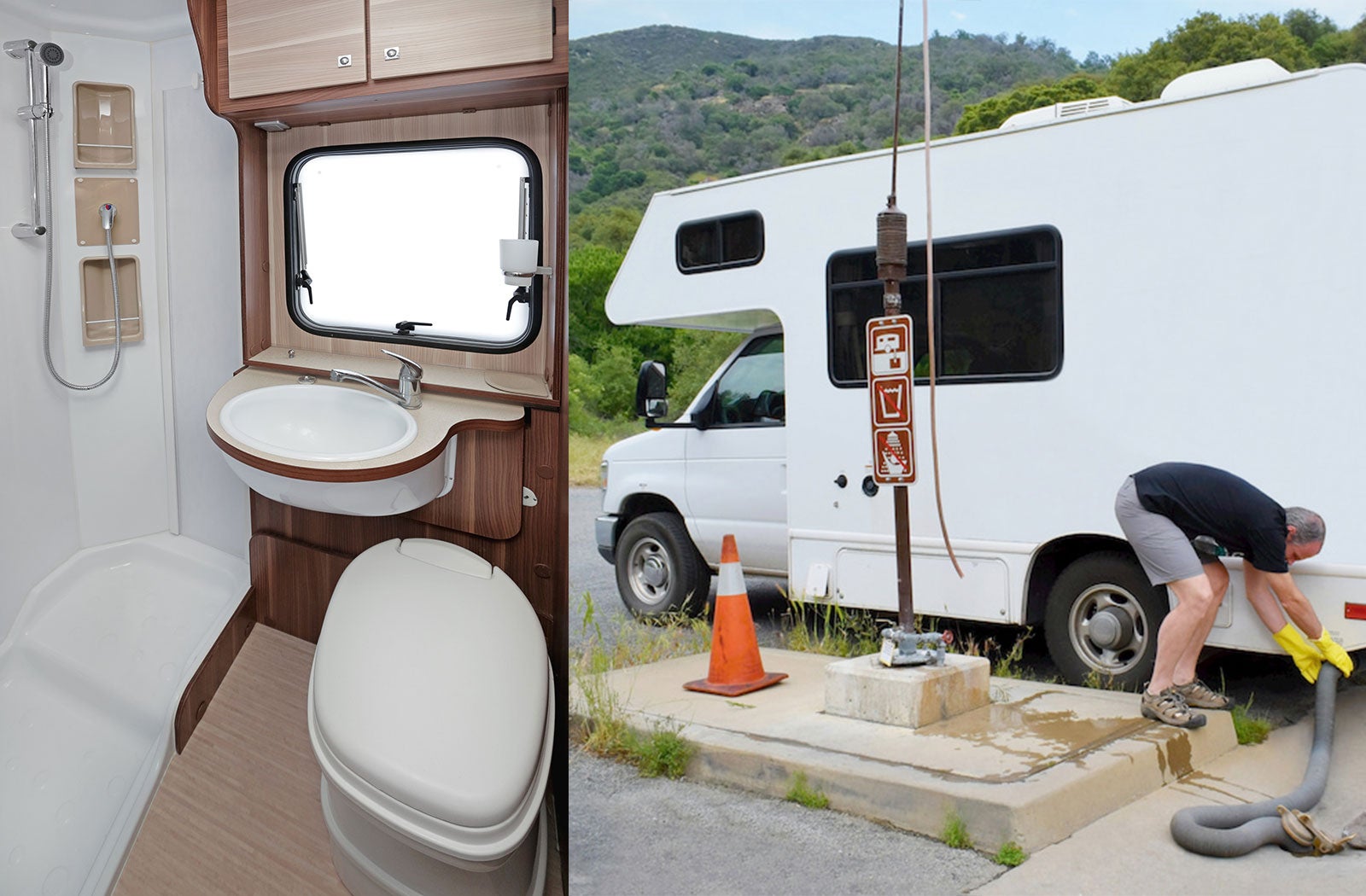 Portable RV/camper toilet and holding tank setup in Richmond, Kentucky
